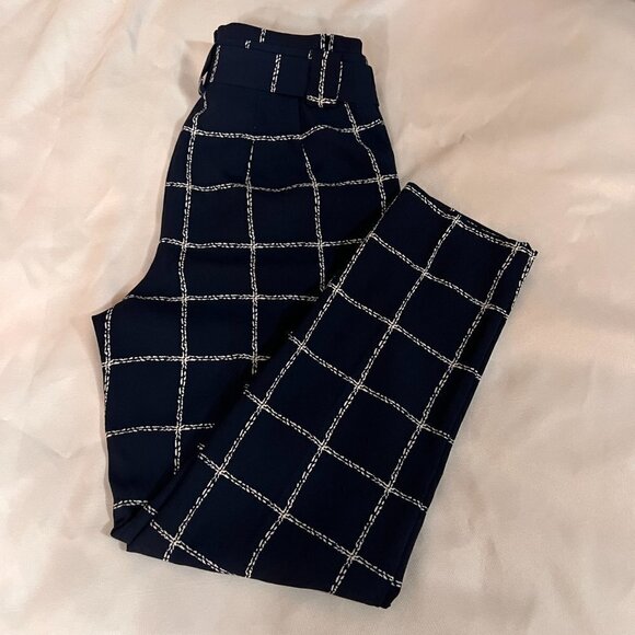 Express Ankle High Rise Black/White Pants - Picture 11 of 12